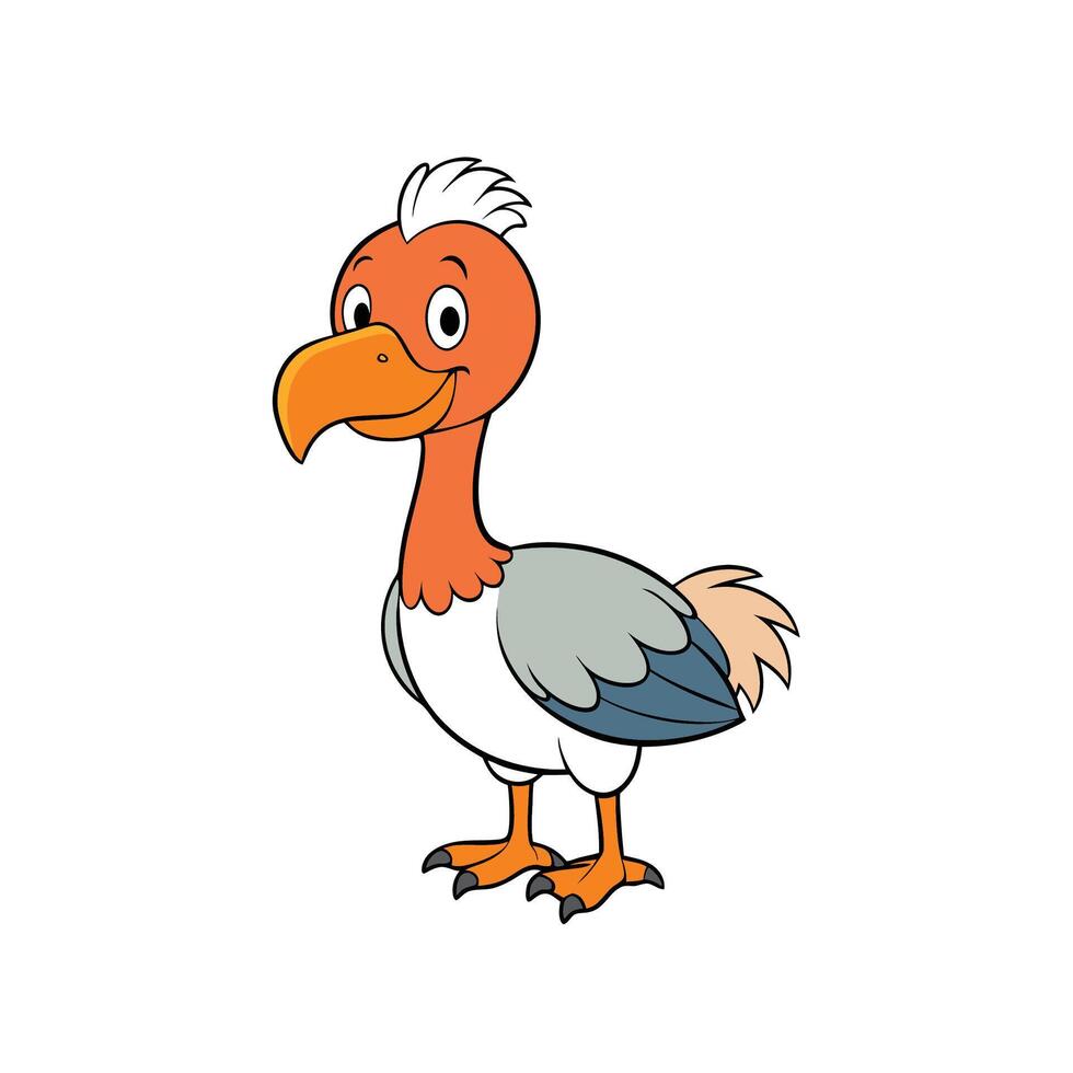 Cartoon bird character isolated on white background illustration vector