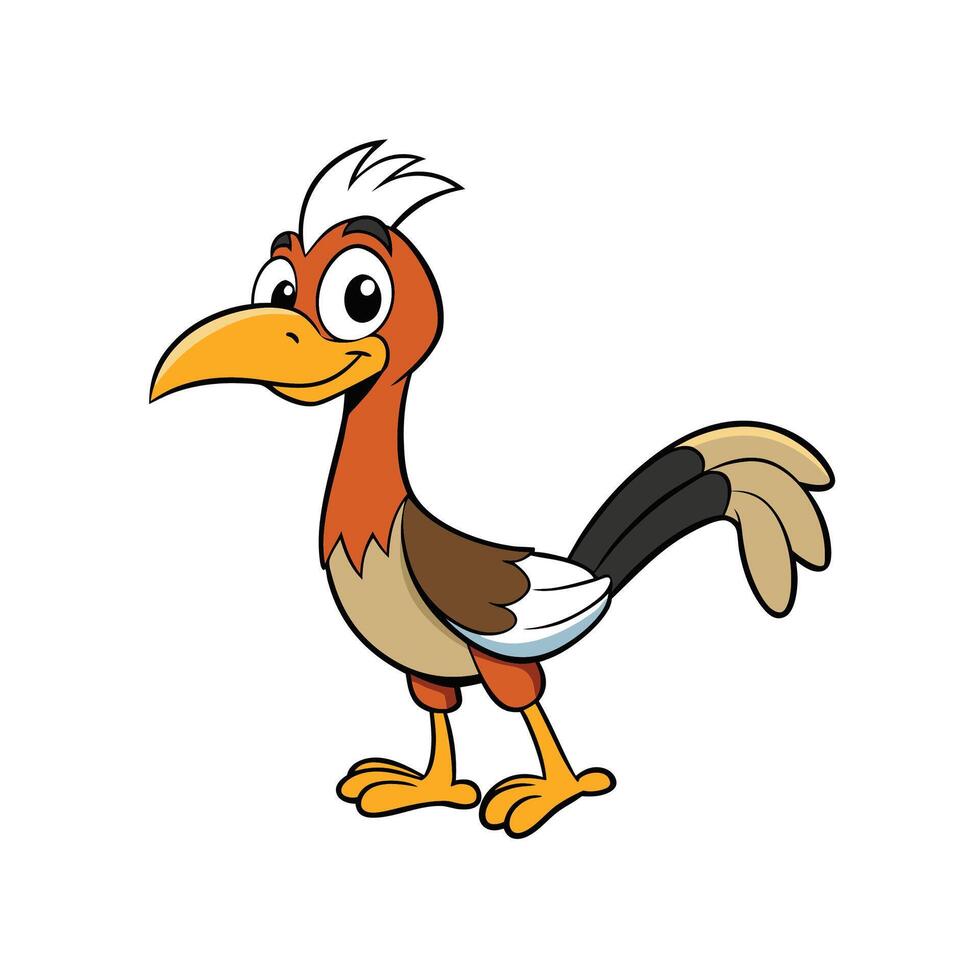 Cartoon rooster smiling isolated on white background looking friendly vector