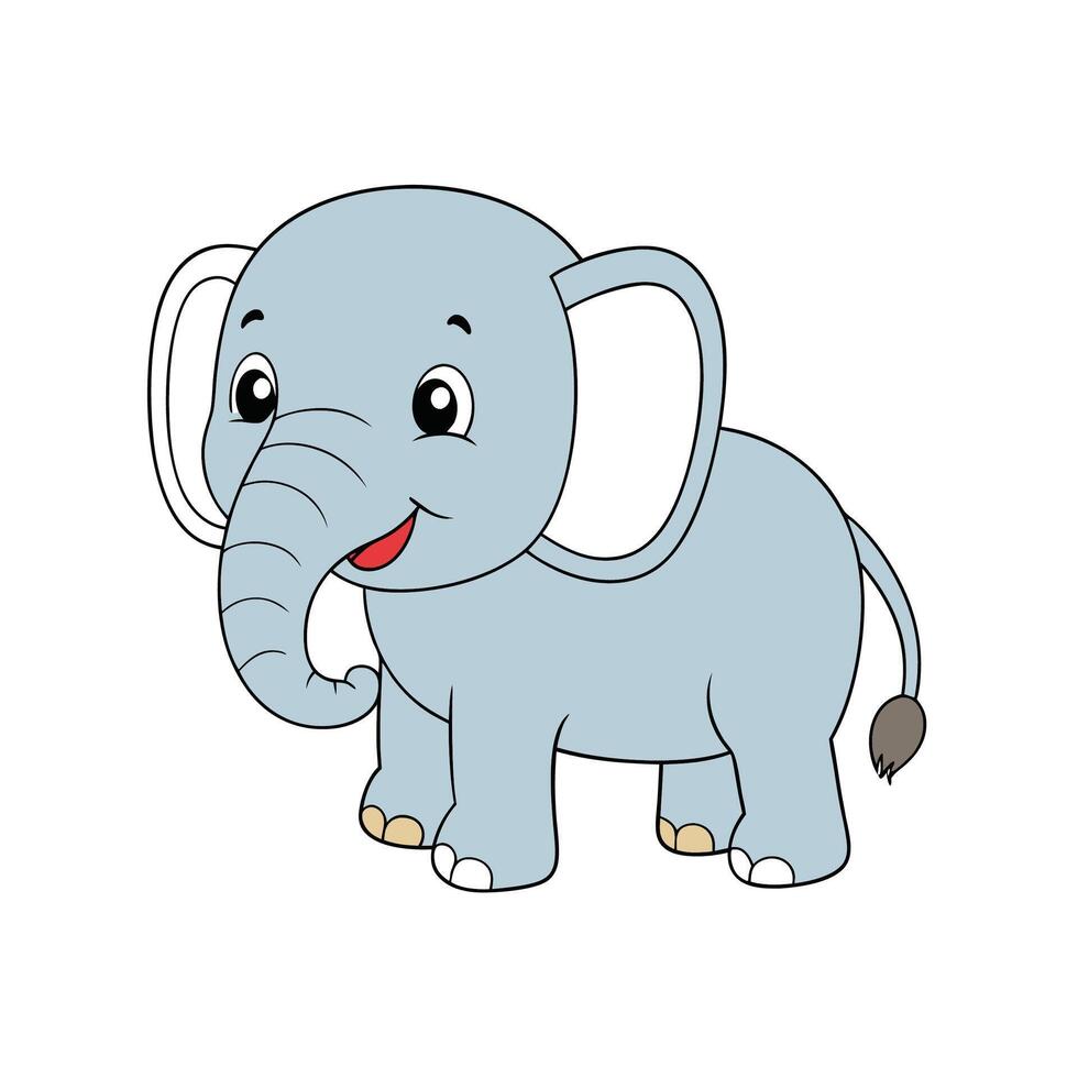 Cute cartoon elephant character illustration on a white background vector