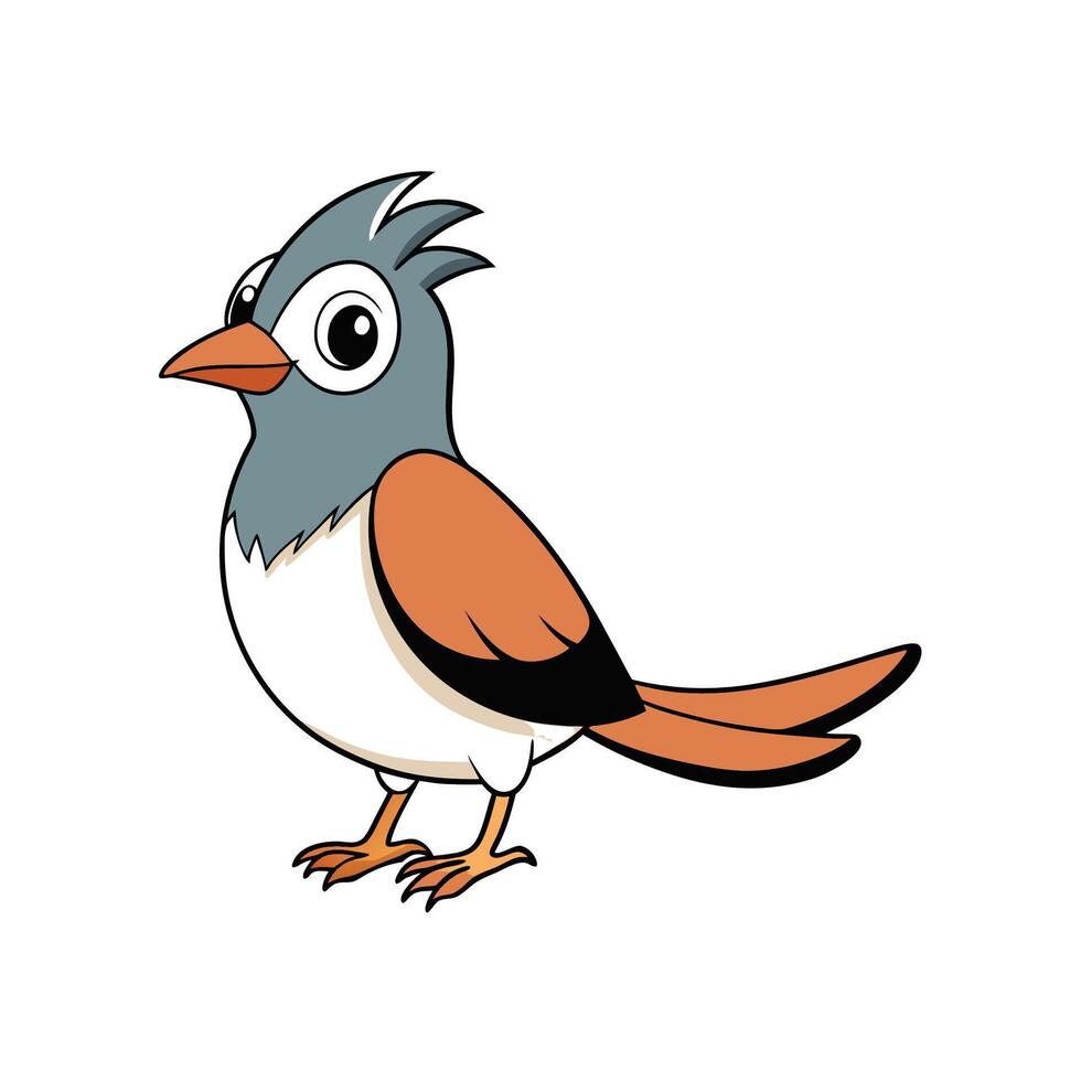 Cartoon bird illustration with simplistic design and bright colors vector