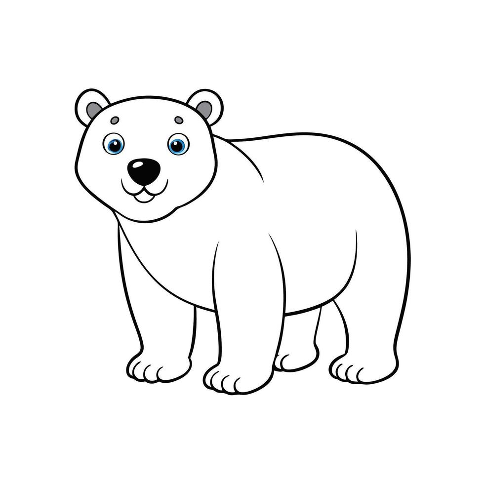 Cartoon style polar bear illustration for educational content vector