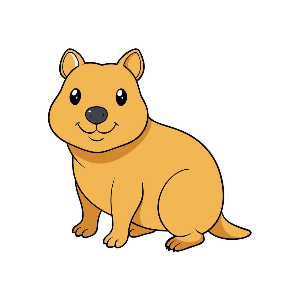 Cartoon quokka illustration, friendly animal with a charming smile vector