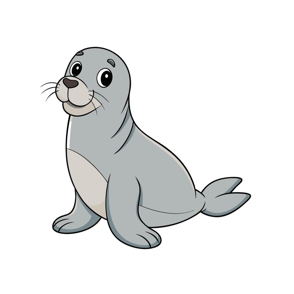 Cartoon sea lion isolated on a white background image vector