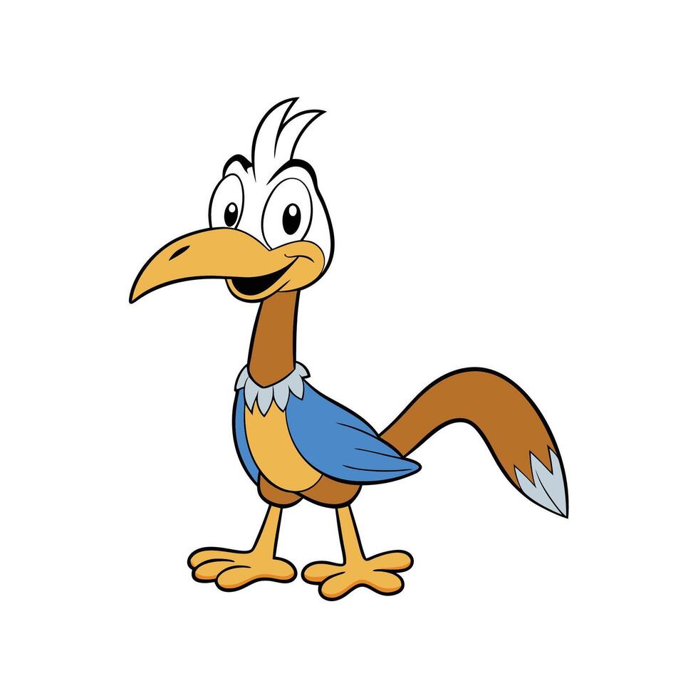 Cartoon Roadrunner Illustration with Comic Style and Bright Colors vector