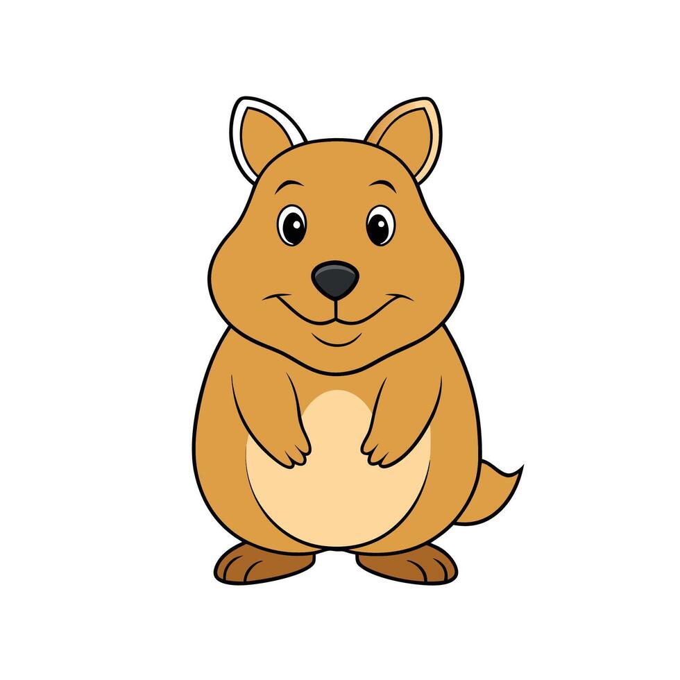 Cartoon kangaroo illustration on white background in a smiling pose vector
