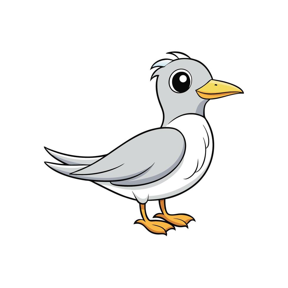 Cute cartoon seagull illustration in format vector