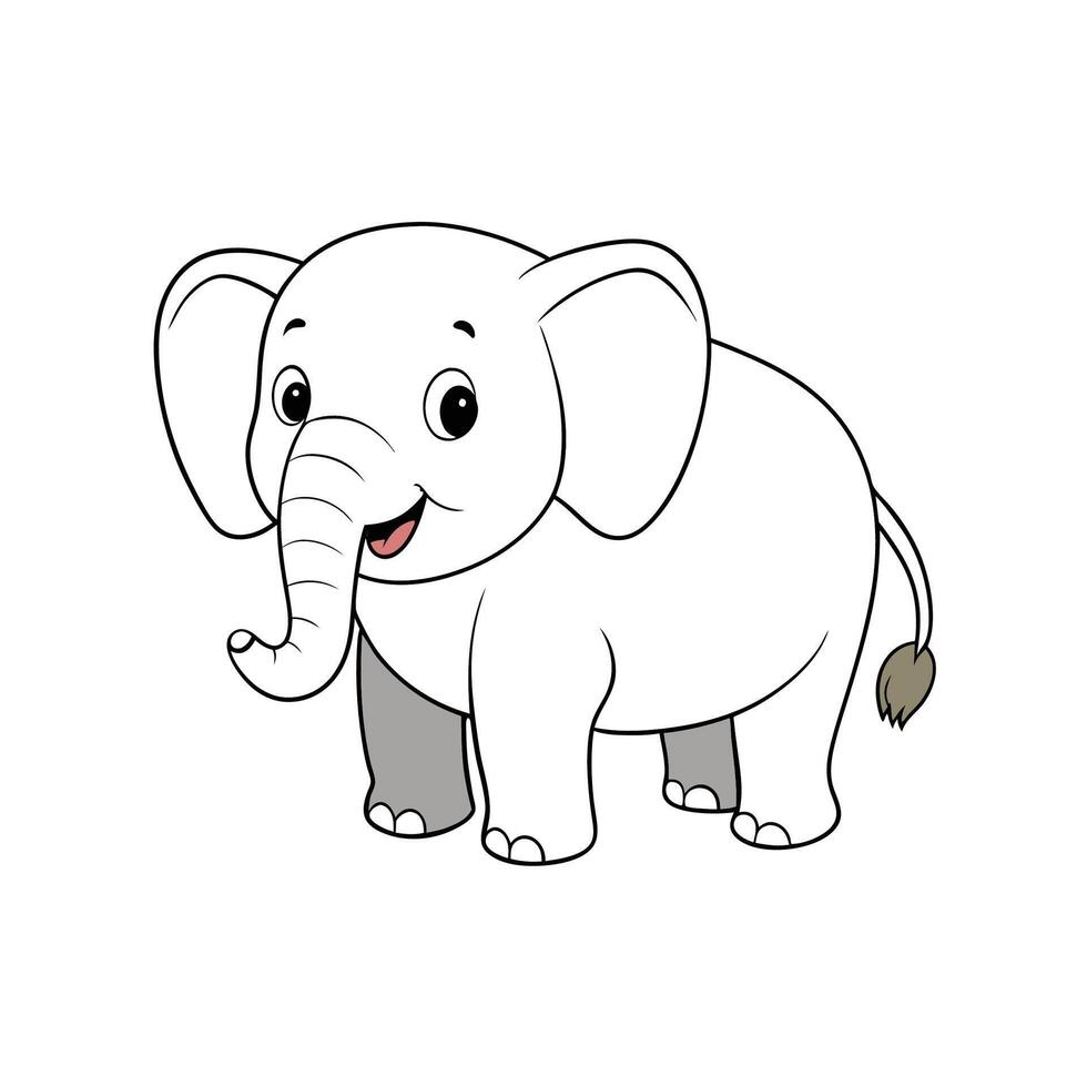 Cartoon elephant illustration with friendly face and playful style vector