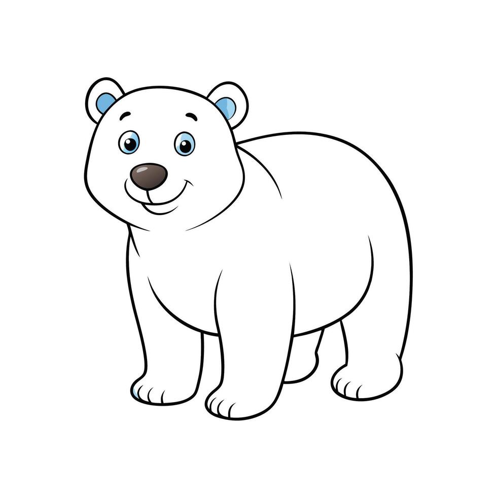 Friendly Cartoon Polar Bear Standing and Smiling Proudly vector