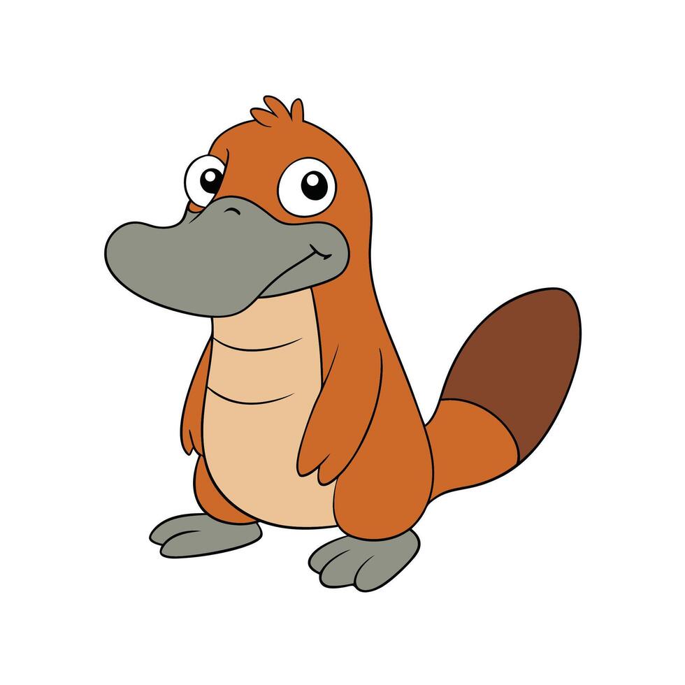 Cartoon Platypus Illustration with Cute Design and Clean Lines vector