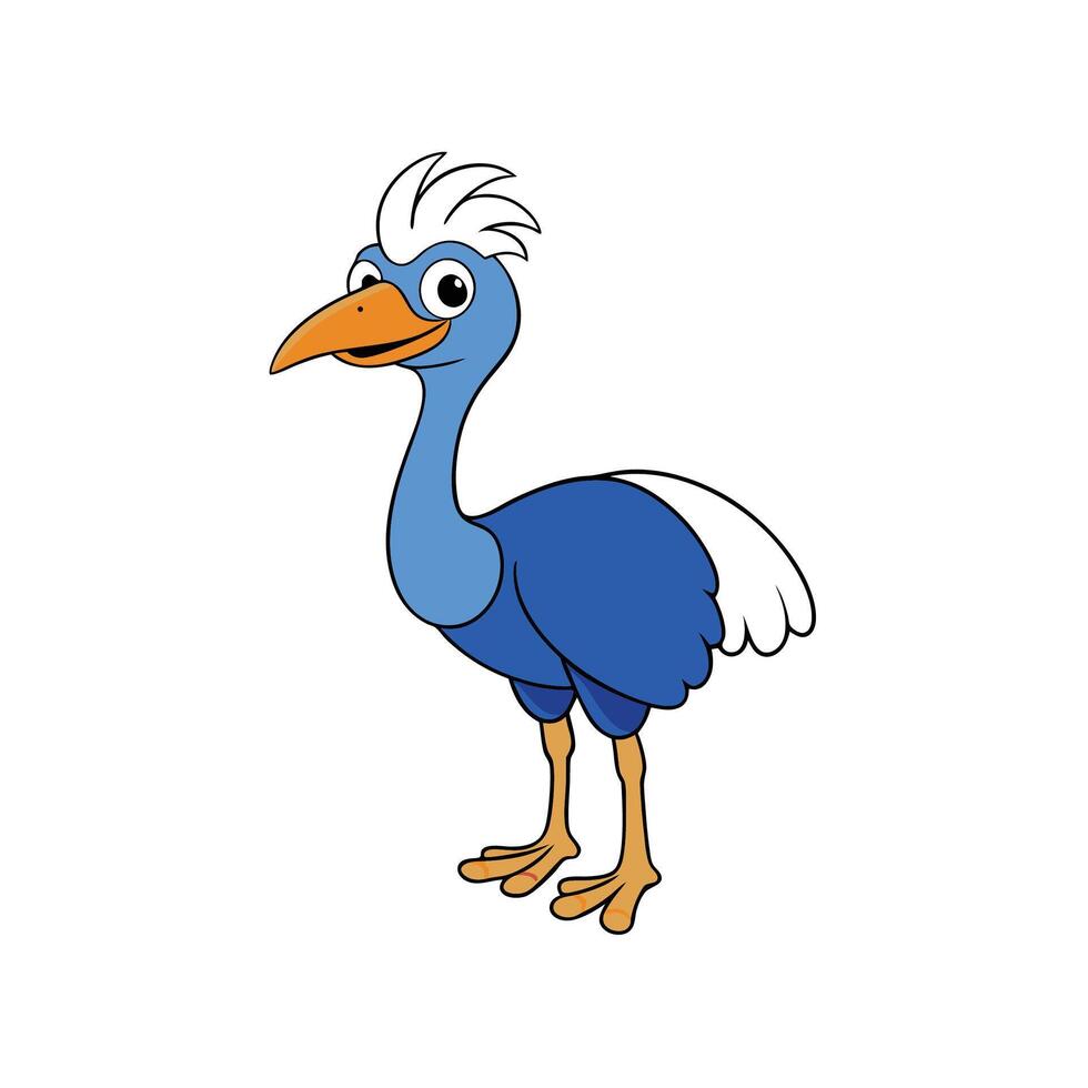 Cartoon bird illustration with vibrant colors and playful design vector