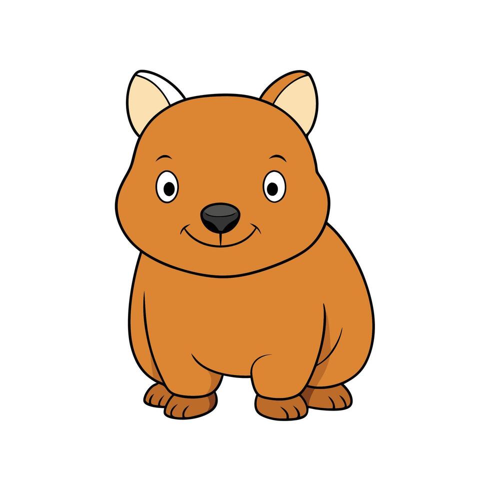 Cartoon Quokka illustration on white background for stock images vector