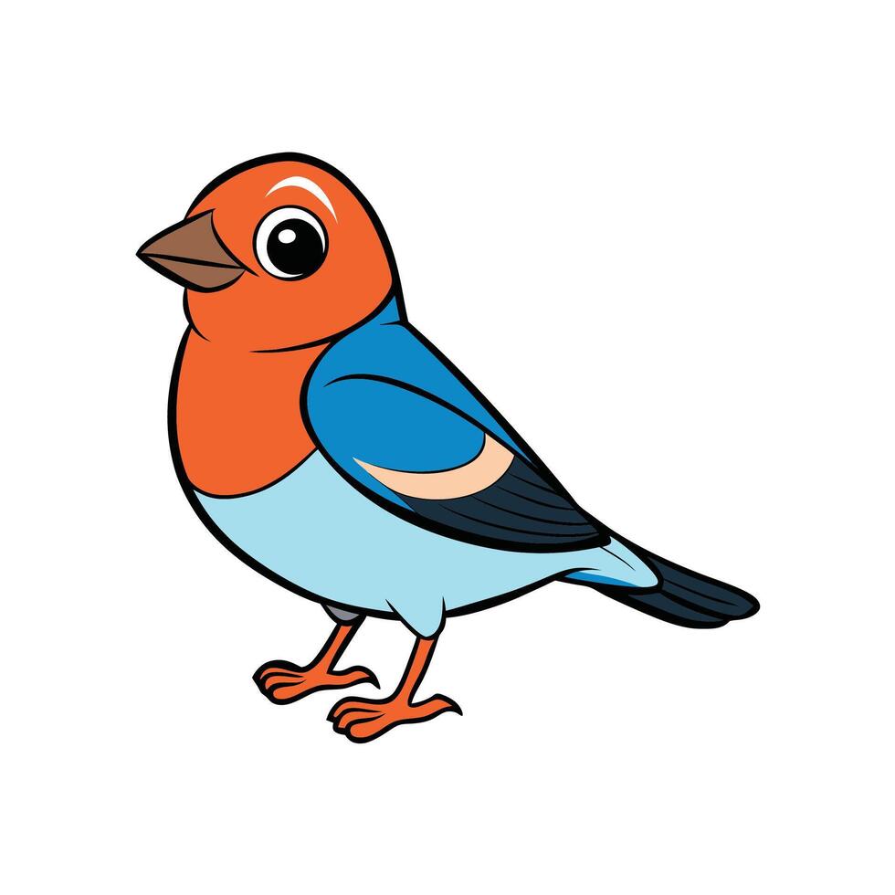 Cheerful Cartoon Bird Illustration with Vibrant Colors and Details vector