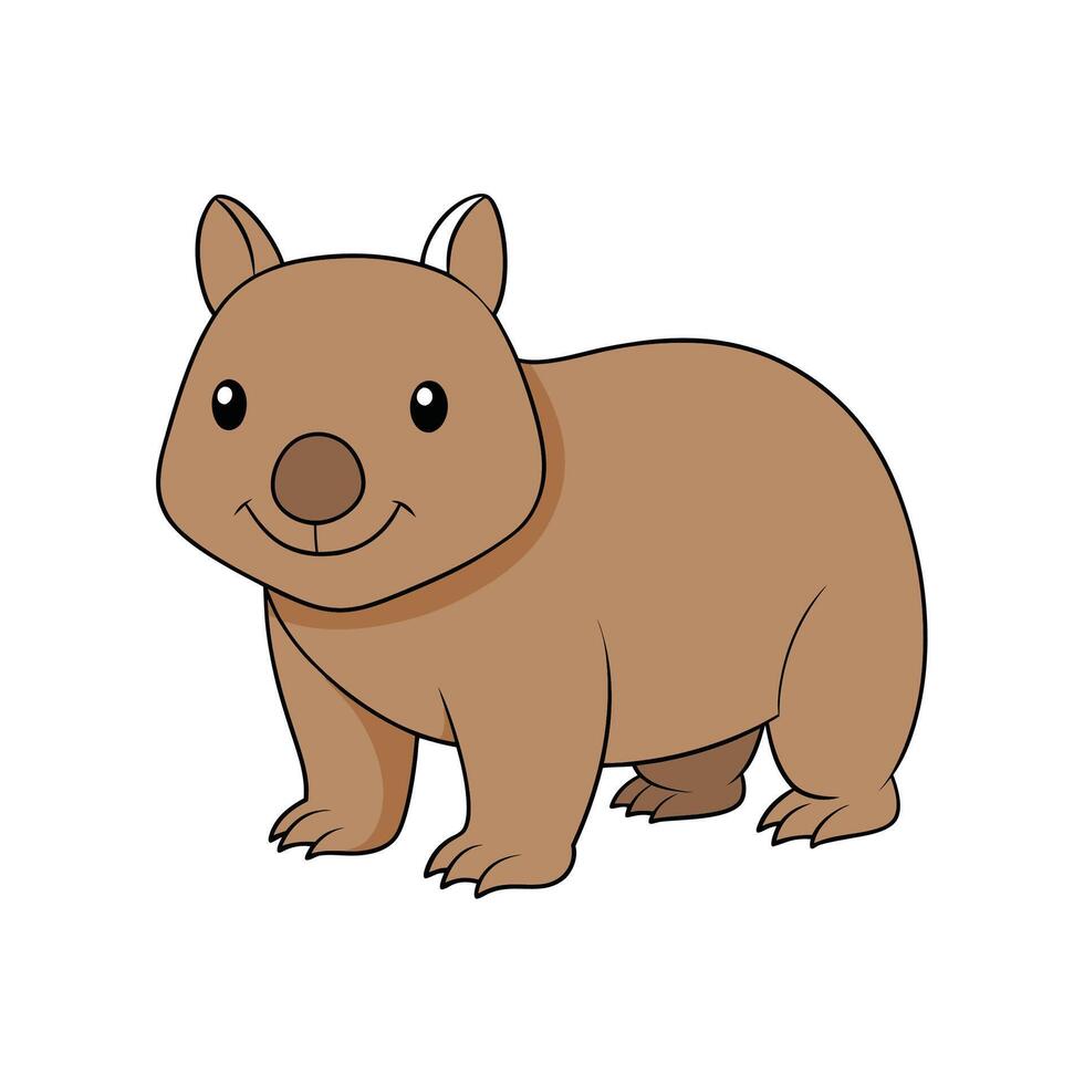 Cute wombat cartoon character on a white background design vector