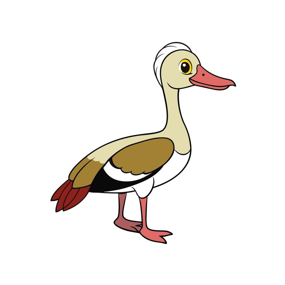 Whimsical Cartoon Duck Illustration on a White Background vector