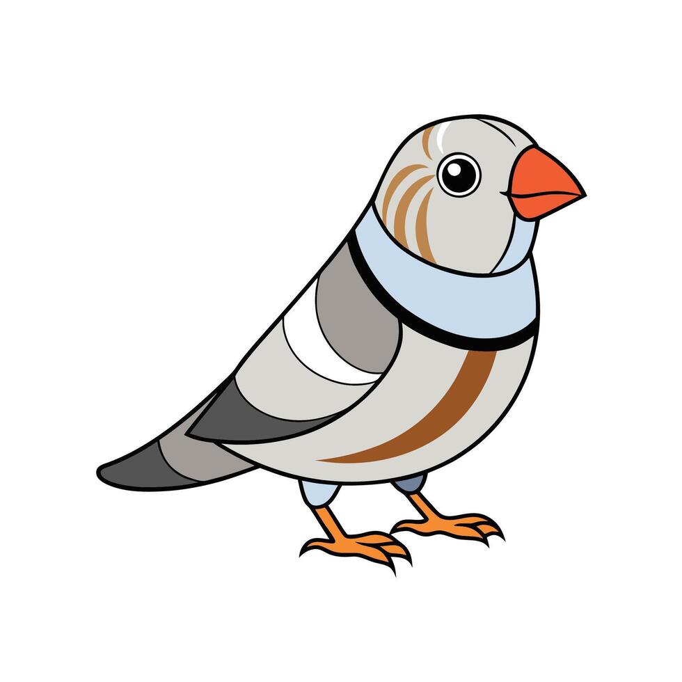 Cartoon zebra finch illustration isolated on white background vector