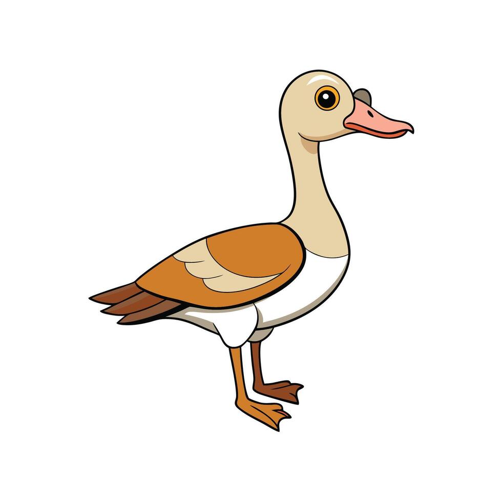 Cartoon Egyptian goose standing with a curious expression vector