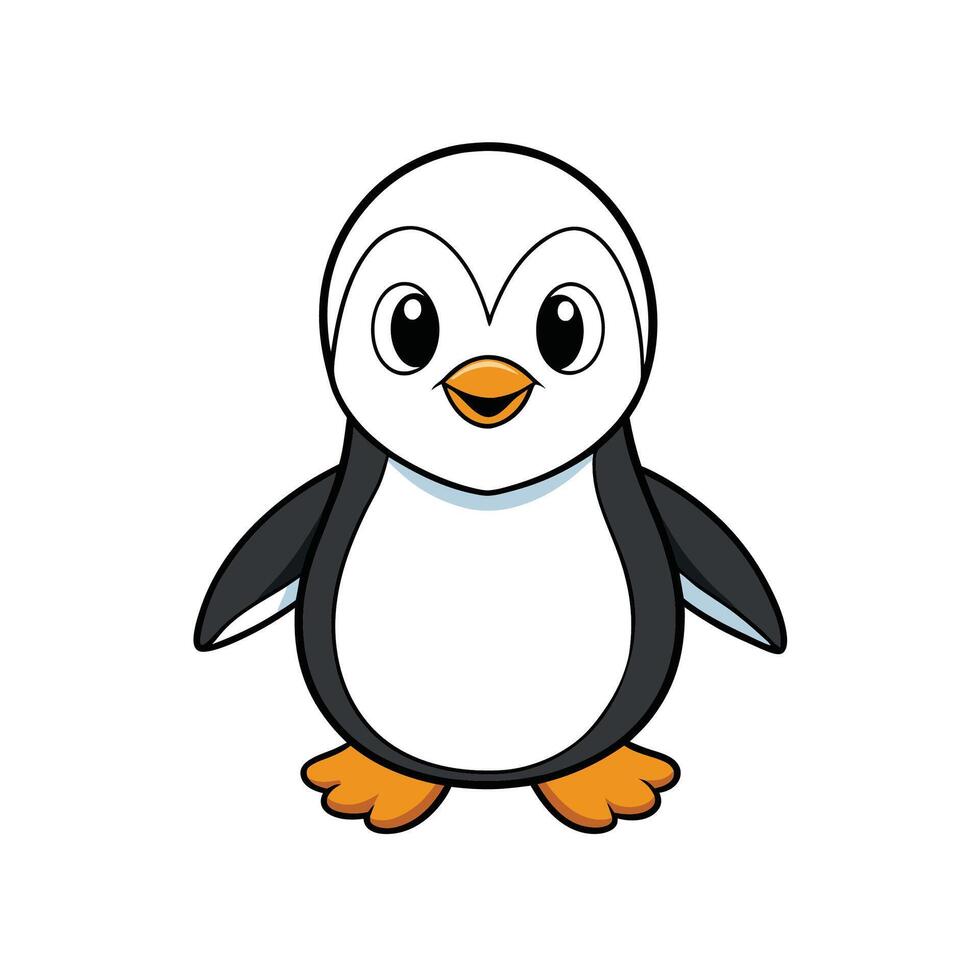 Cartoon Penguin Character Isolated on White Background Illustration vector