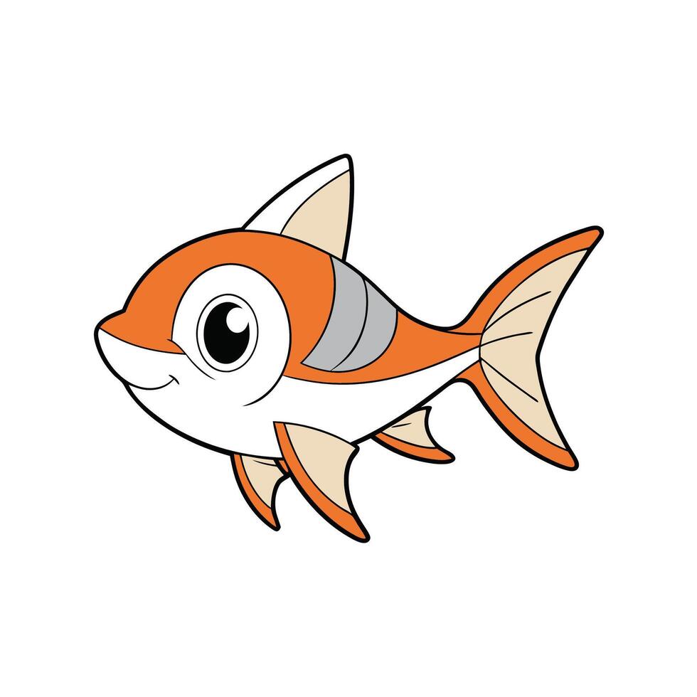 Cartoon goldfish illustration with vibrant colors and cheerful expression vector