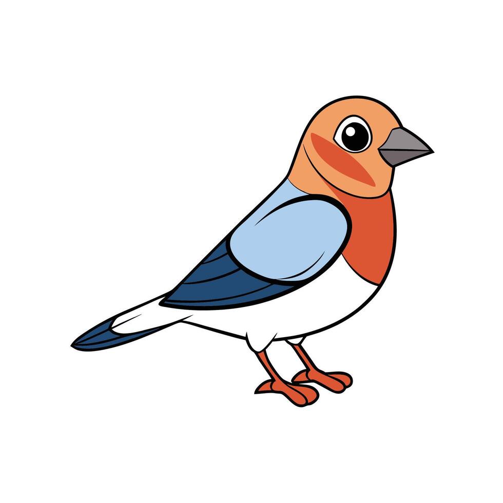 Cartoon Robin Illustration A Simple and Colorful Bird Design vector