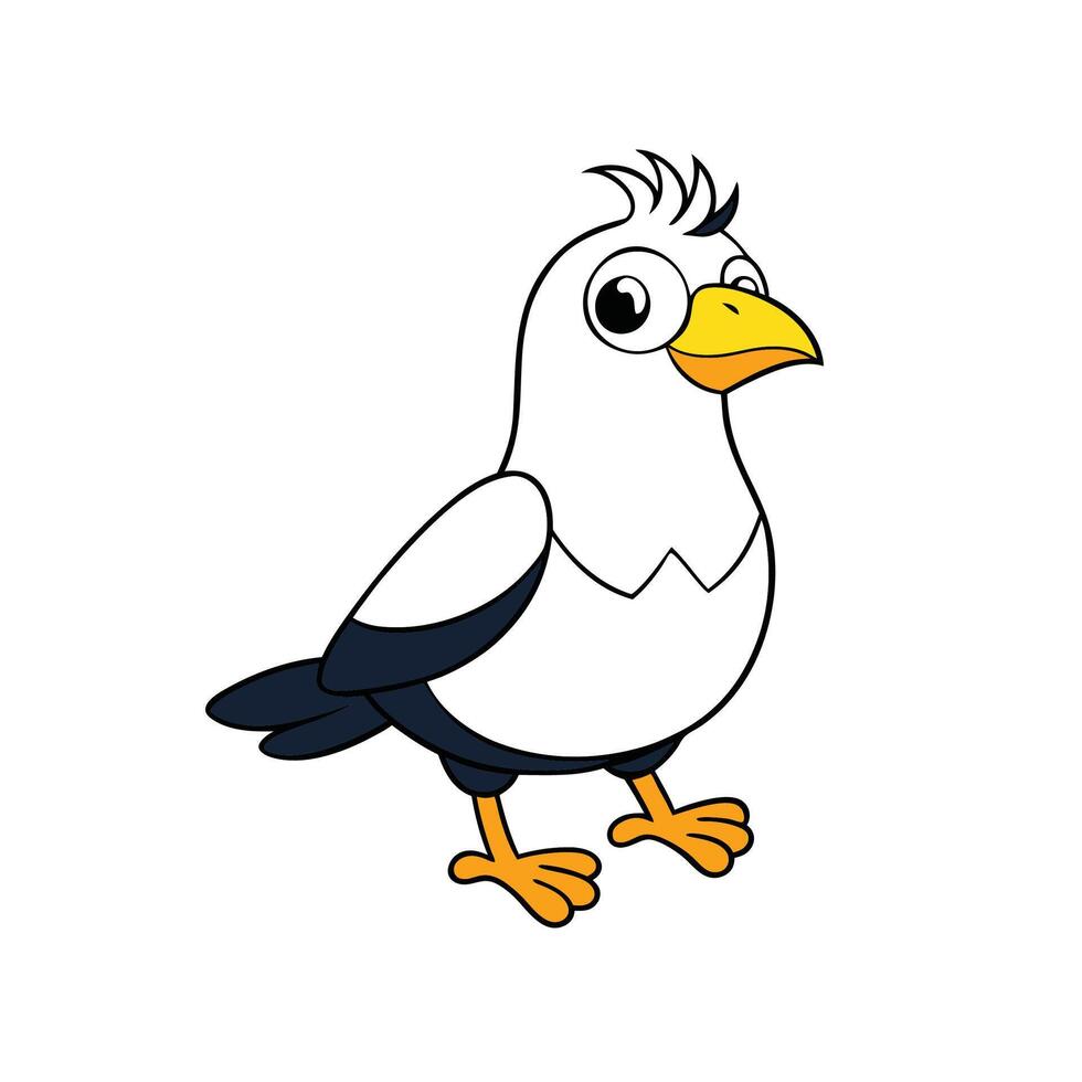 Cartoon magpie with bright colors and expressive eyes vector