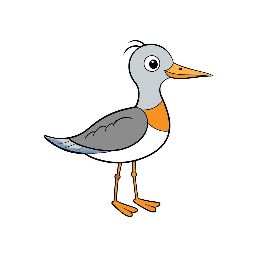 Stylized Cartoon Bird Illustration on White Background vector