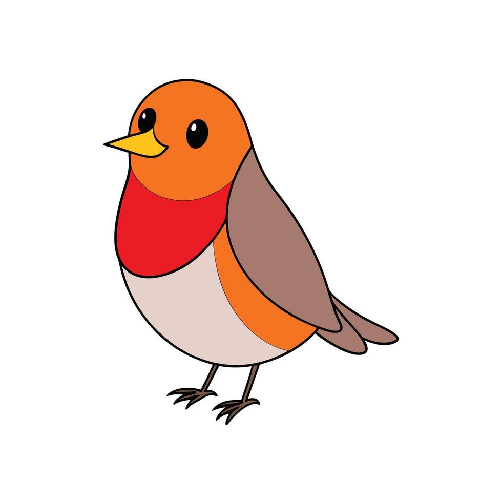 Cartoon robin bird illustration against a clean white background vector