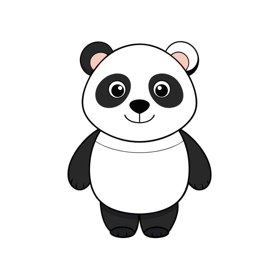 Cartoon panda bear standing on a white background vector