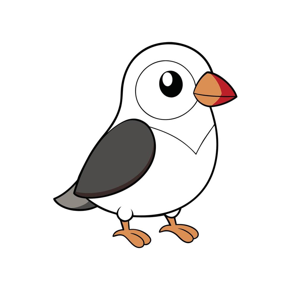 Cute cartoon puffin illustration isolated on a white background vector
