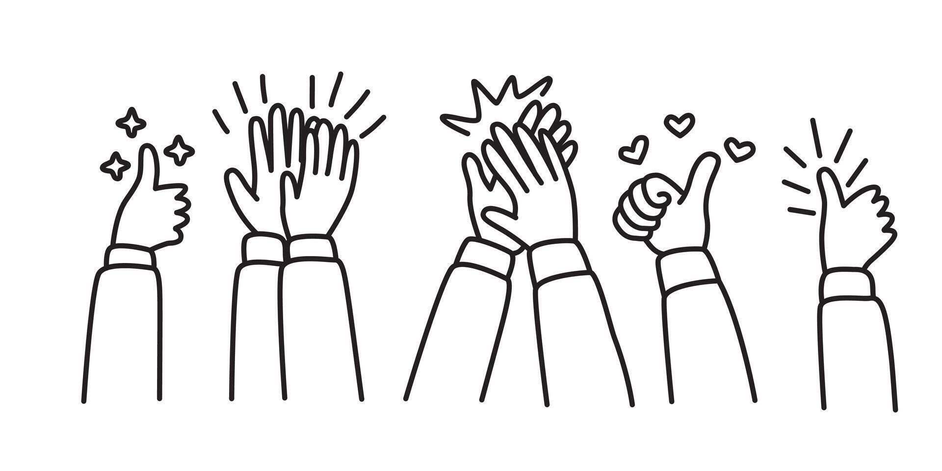 hand drawn clap design. hand gesture illustration. vector