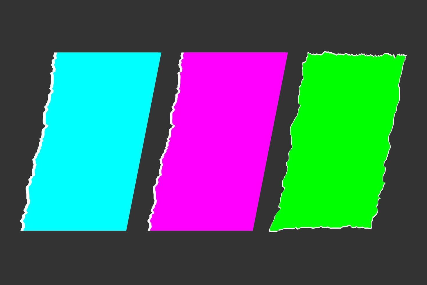 set of torn paper template banner vector