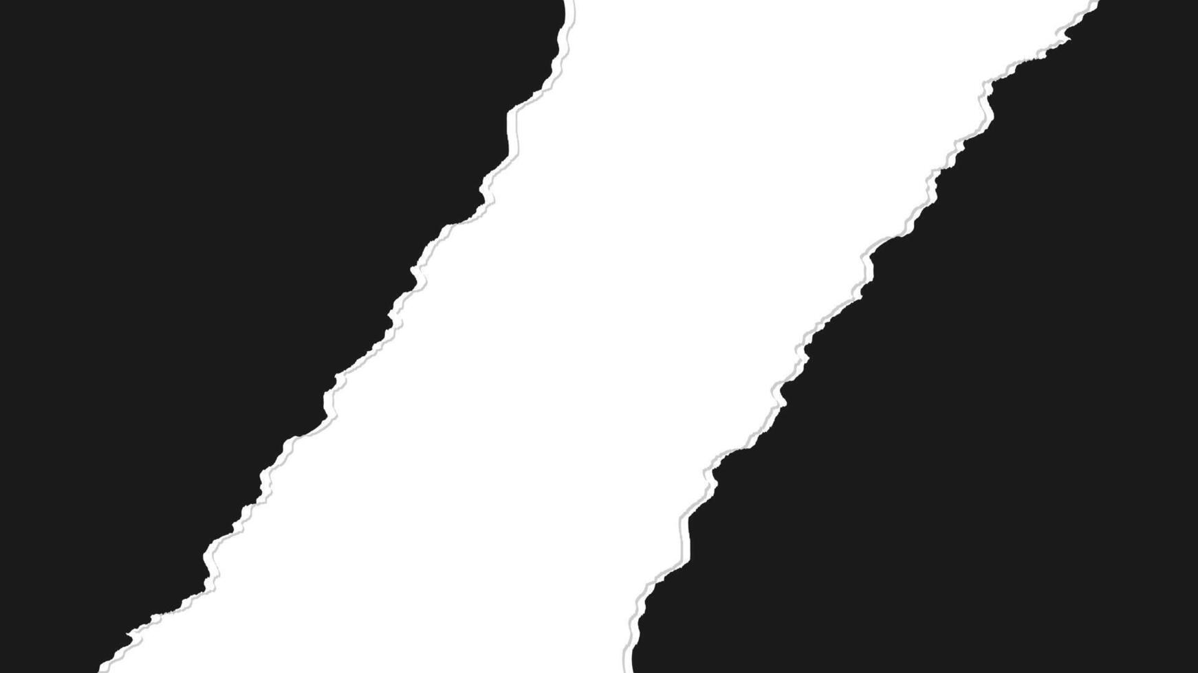 black color torn paper banner vector