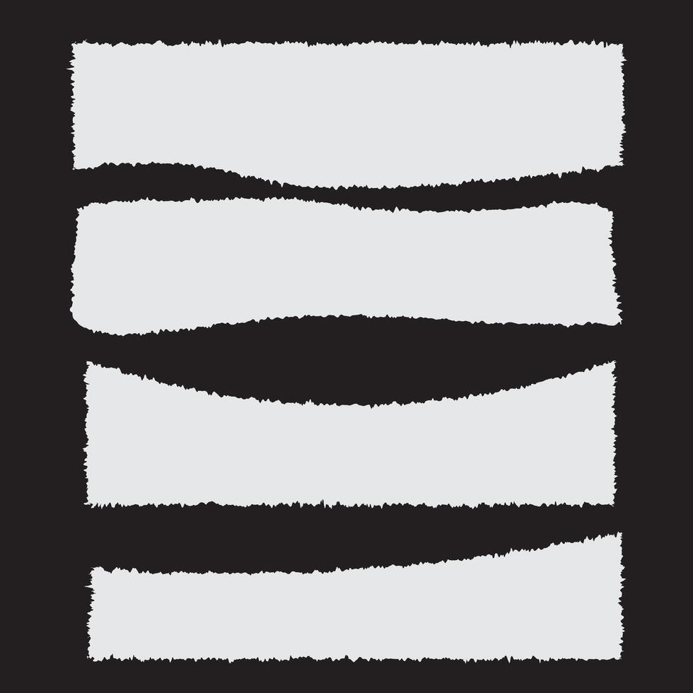 set of torn paper design template vector