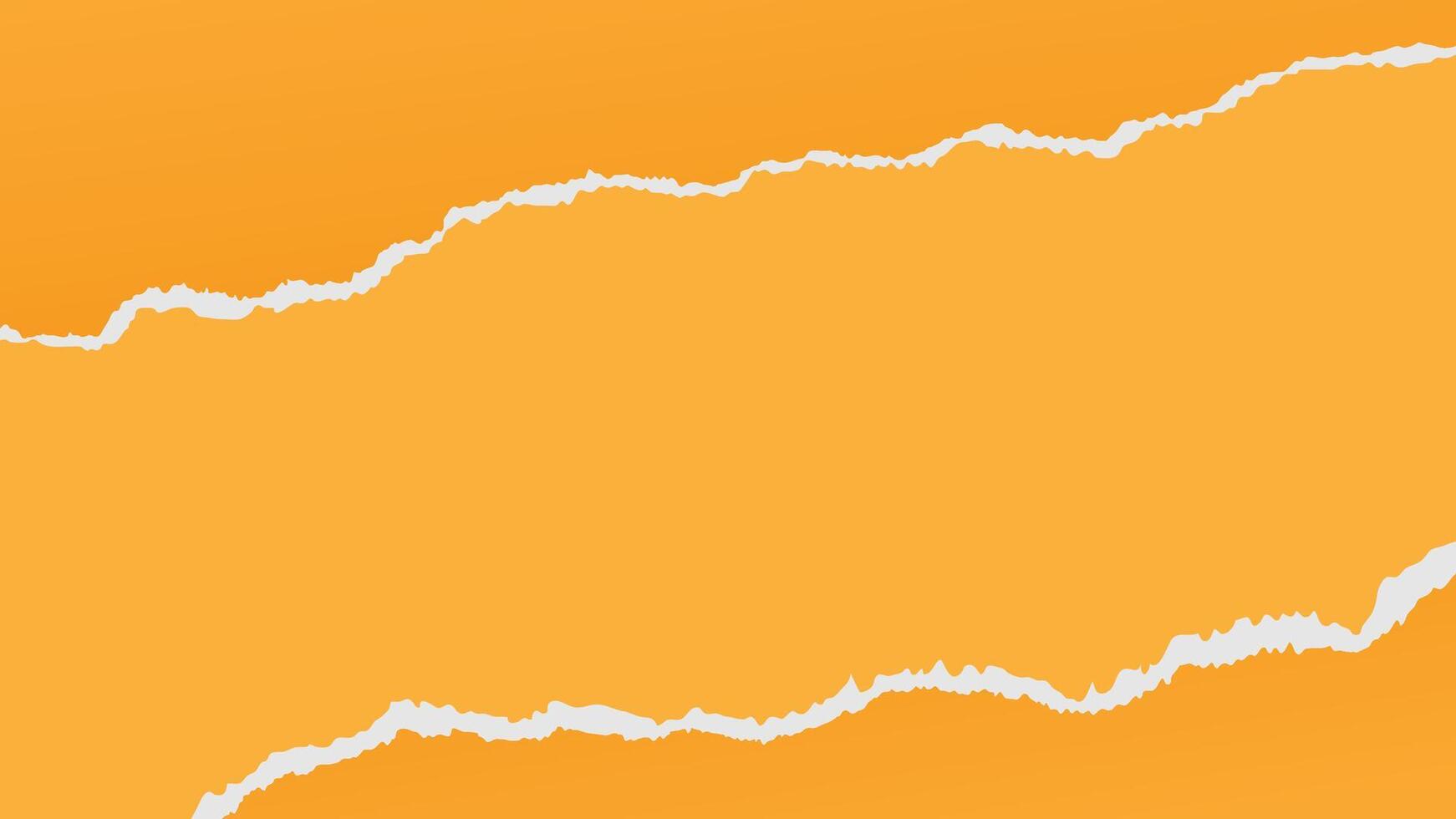orange torn paper background template design vector