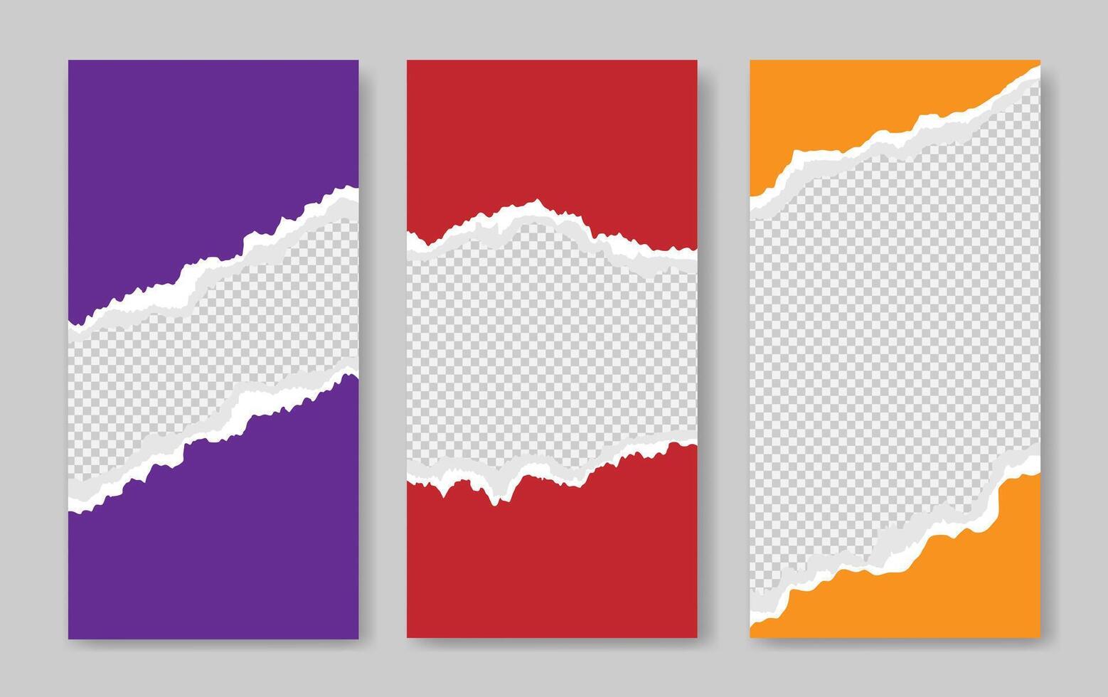 set of torn paper banner vector
