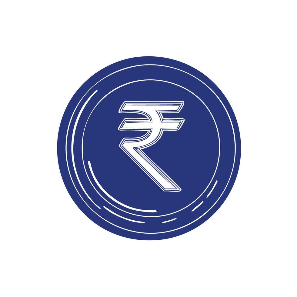 coin with rupee symbol vector