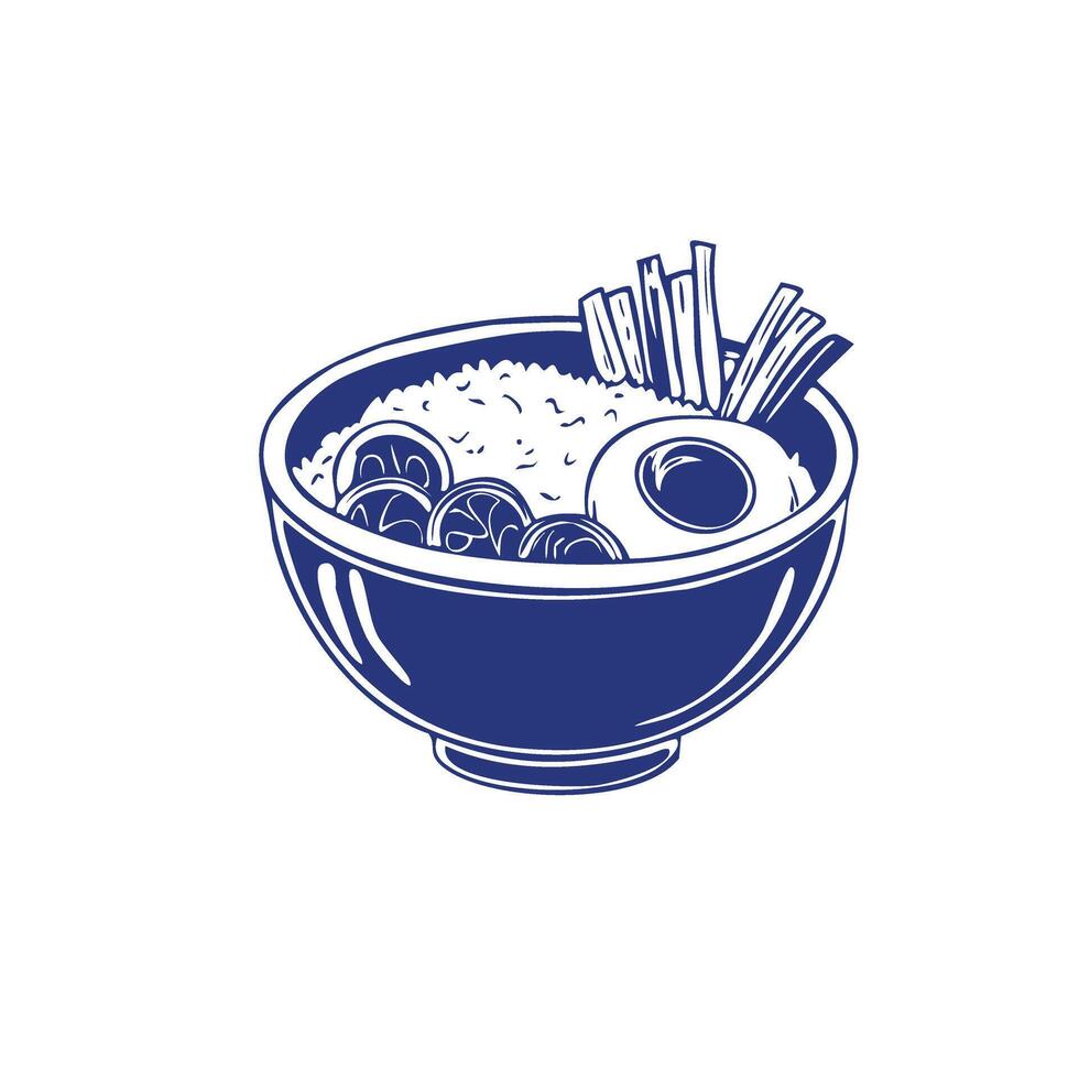 bowl with rice vector