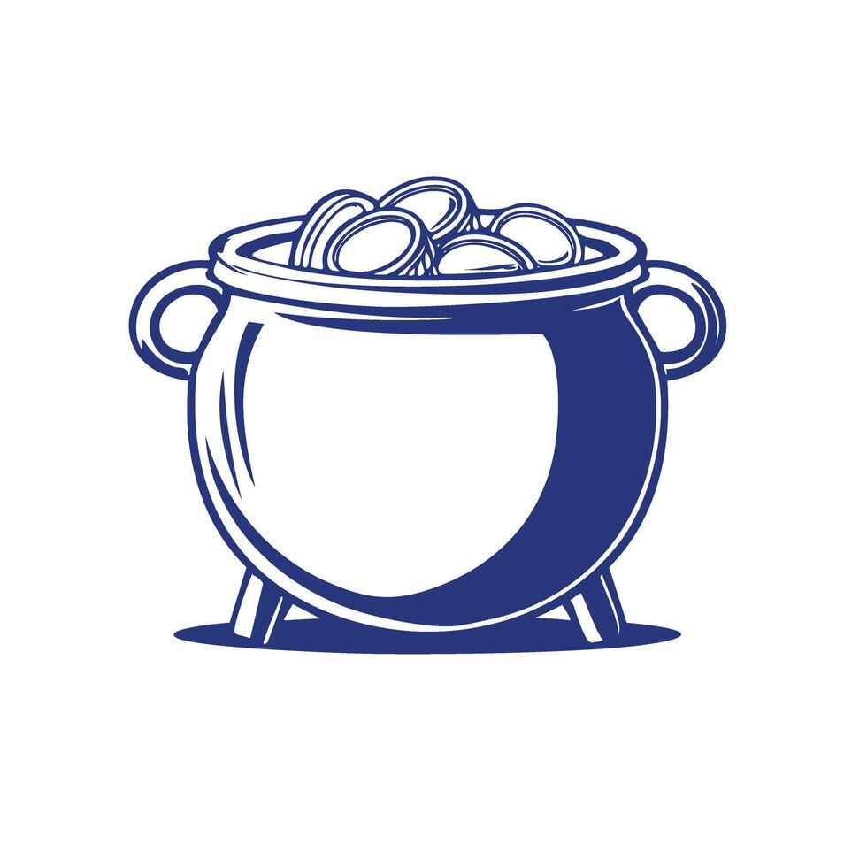 pot of gold coins vector