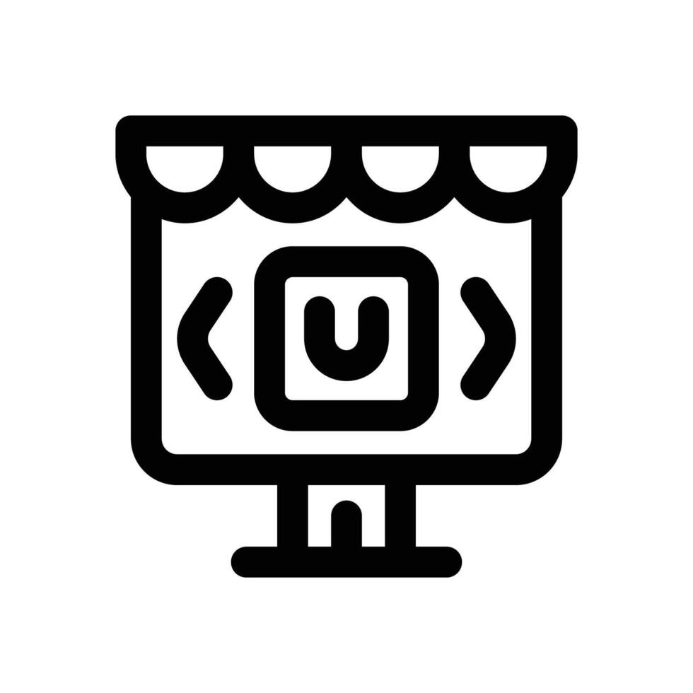 marketplace line icon. Clean and minimalist icon for websites, mobile apps, presentations, and logos. Fully scalable and customizable for any project. vector