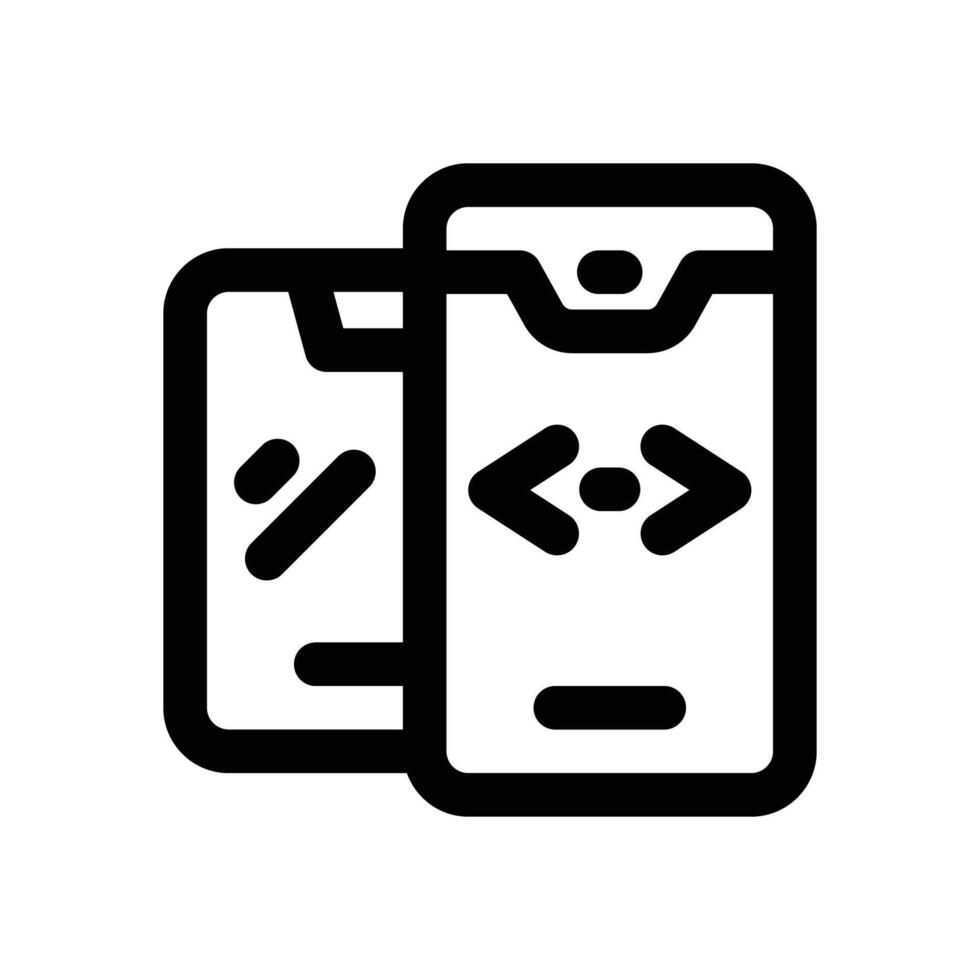smarthphone line icon. Clean and minimalist icon for websites, mobile apps, presentations, and logos. Fully scalable and customizable for any project. vector