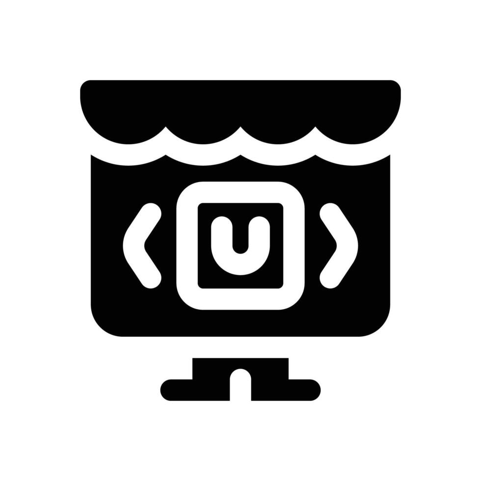 marketplace glyph icon. Strong and solid icon for websites, mobile interfaces, presentations, and visual branding. High quality and easy to edit. vector