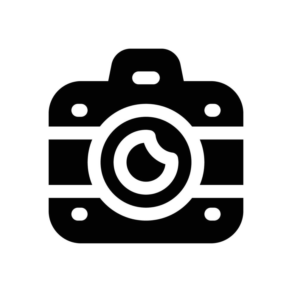 camera glyph icon. Strong and solid icon for websites, mobile interfaces, presentations, and visual branding. High quality and easy to edit. vector
