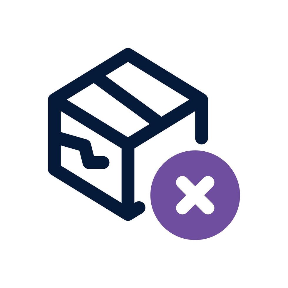 broken box dual tone icon. Sleek and modern icon for websites and mobile apps. vector