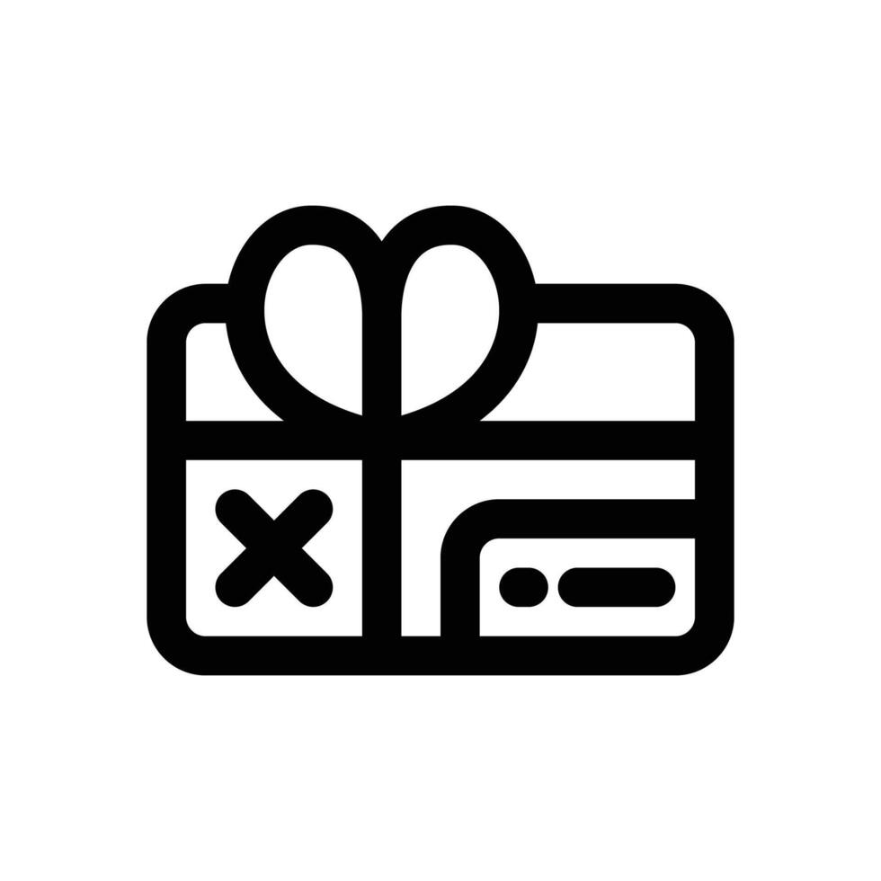 gift card line icon. Clean and minimalist icon for websites, mobile apps, presentations, and logos. Fully scalable and customizable for any project. vector