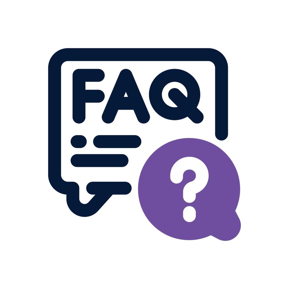 faq dual tone icon. Sleek and modern icon for websites and mobile apps. vector