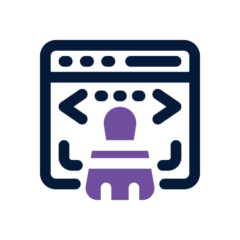 clean code duotone icon. Sleek and modern icon for websites, mobile apps, marketing materials, and corporate design. Fully scalable and ready to use. vector