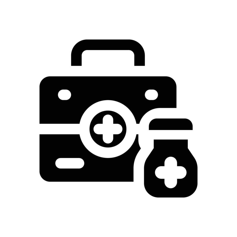 medical kit glyph icon. Strong and solid icon for websites, mobile interfaces, presentations, and visual branding. High quality and easy to edit. vector