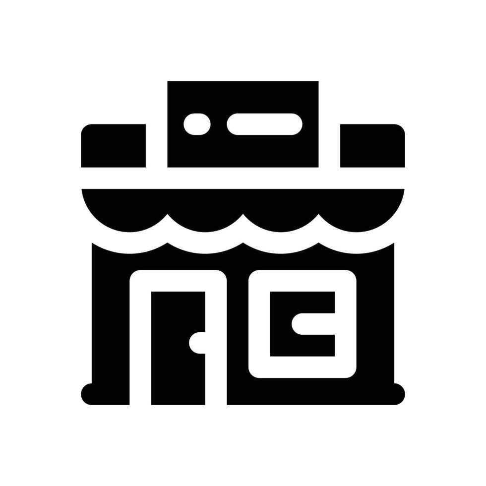 store glyph icon. Strong and solid icon for websites, mobile interfaces, presentations, and visual branding. High quality and easy to edit. vector