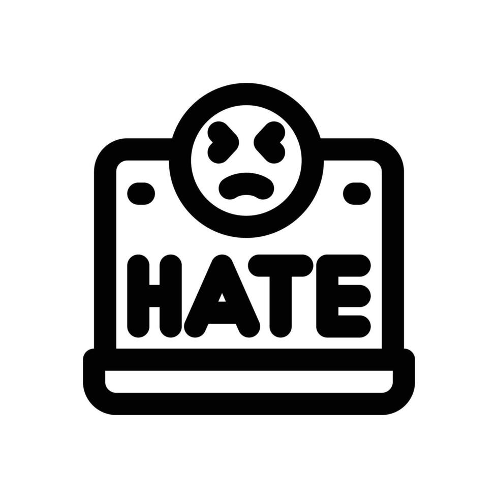 hate line icon. Clean and minimalist icon for websites and mobile apps. vector