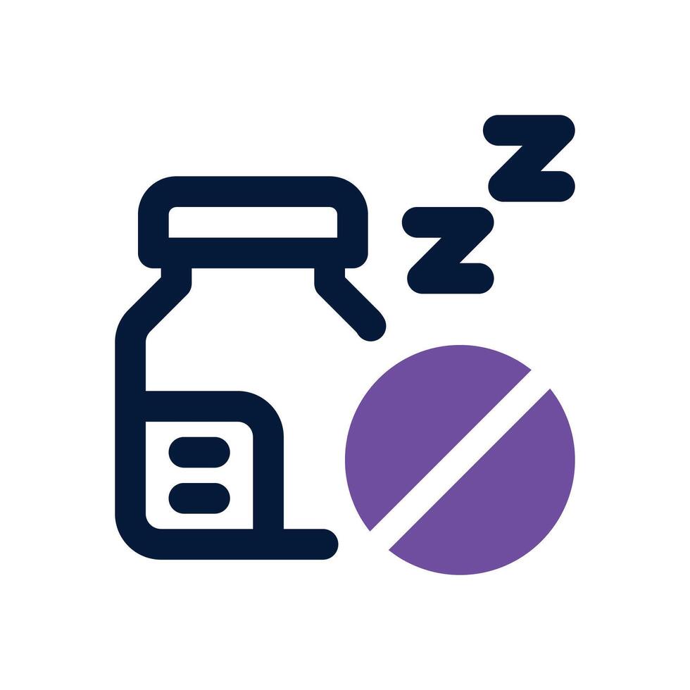 sleeping pill duotone icon. Sleek and modern icon for websites, mobile apps, marketing materials, and corporate design. Fully scalable and ready to use. vector