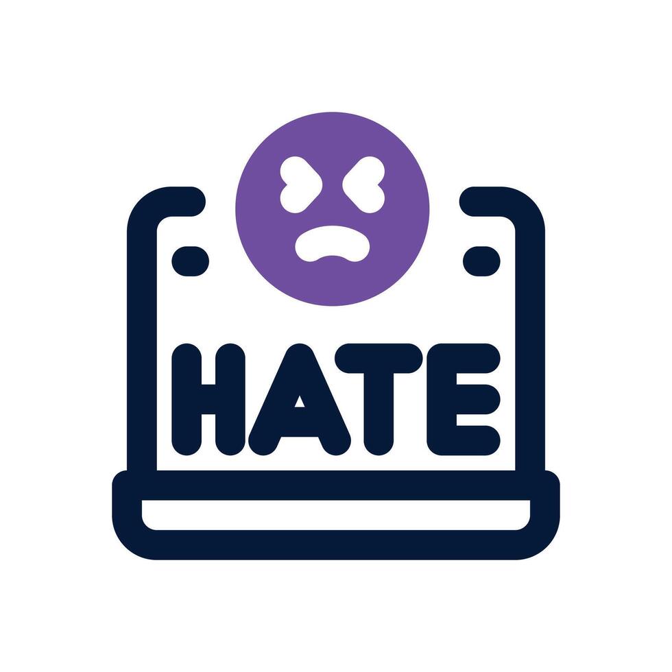 hate dual tone icon. Sleek and modern icon for websites and mobile apps. vector